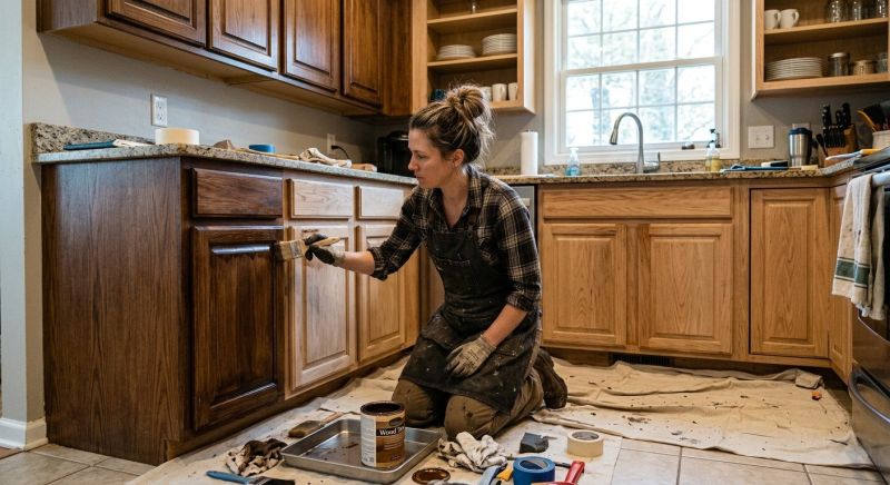 Wood Cabinet Staining in Muncie, IN