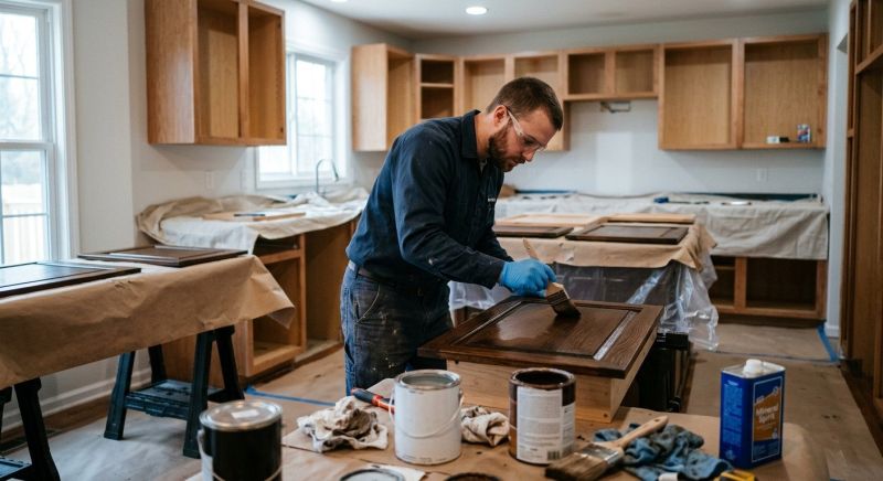 Wood Cabinet Staining in Carmel, IN
